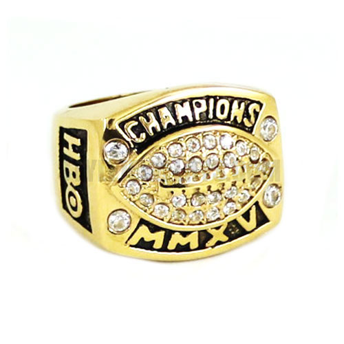 Stainless Steel Gold Carved Word Ring, Rhinestone Ring SWR0572 - Click Image to Close